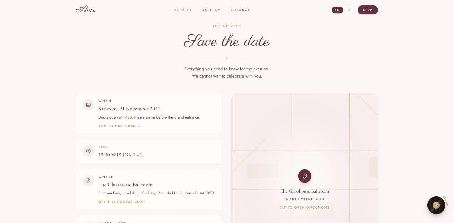 Ava's Sweet Seventeen — The details