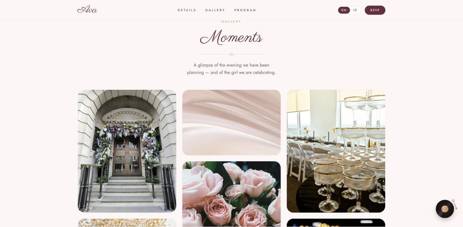Ava's Sweet Seventeen — Moments