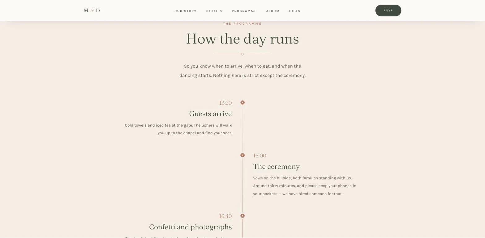 Maya & Daniel — The programme