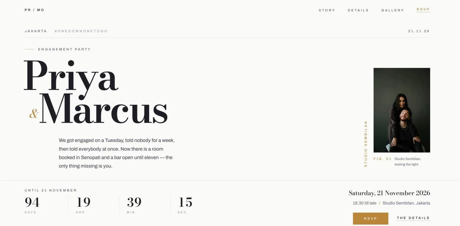 Priya & Marcus — The invitation